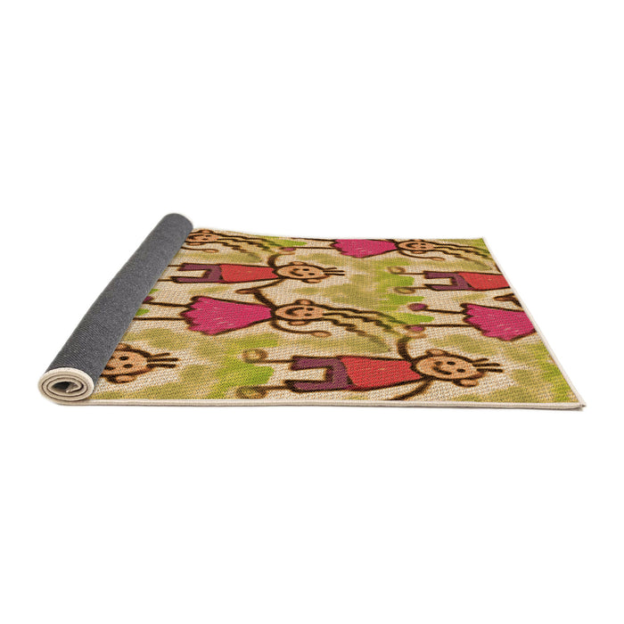 Thickness of Patterned Mahogany Brown Rug, pat3118org