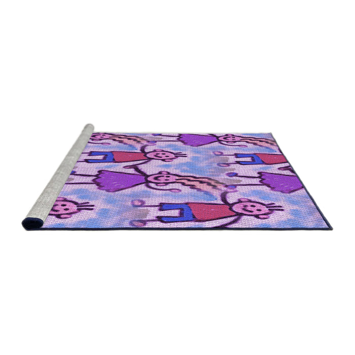 Sideview of Machine Washable Transitional Dark Orchid Purple Rug, wshpat3118pur