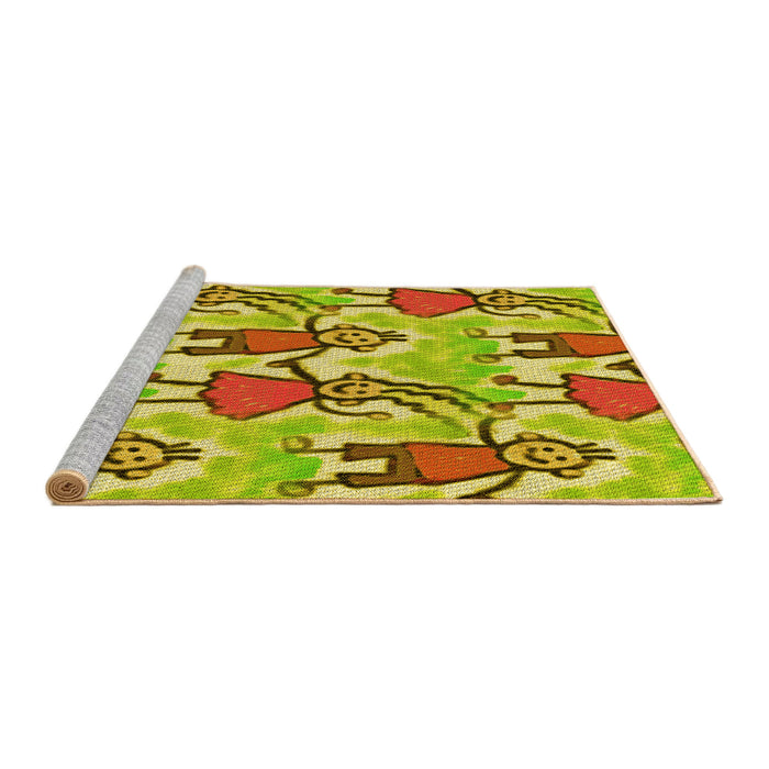 Sideview of Machine Washable Transitional Dark Bisque Brown Rug, wshpat3118yw
