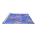 Sideview of Machine Washable Transitional Sky Blue Rug, wshpat3119blu