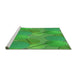 Sideview of Machine Washable Transitional Neon Green Rug, wshpat3119grn