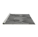 Sideview of Machine Washable Transitional Carbon Gray Rug, wshpat3119gry