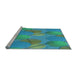 Sideview of Machine Washable Transitional Dark Cyan Green Rug, wshpat3119lblu