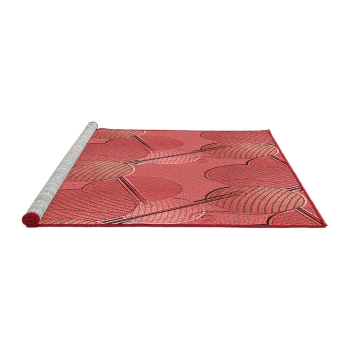 Sideview of Machine Washable Transitional Red Rug, wshpat3119rd