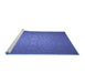 Sideview of Machine Washable Transitional Light Slate Blue Rug, wshpat312blu