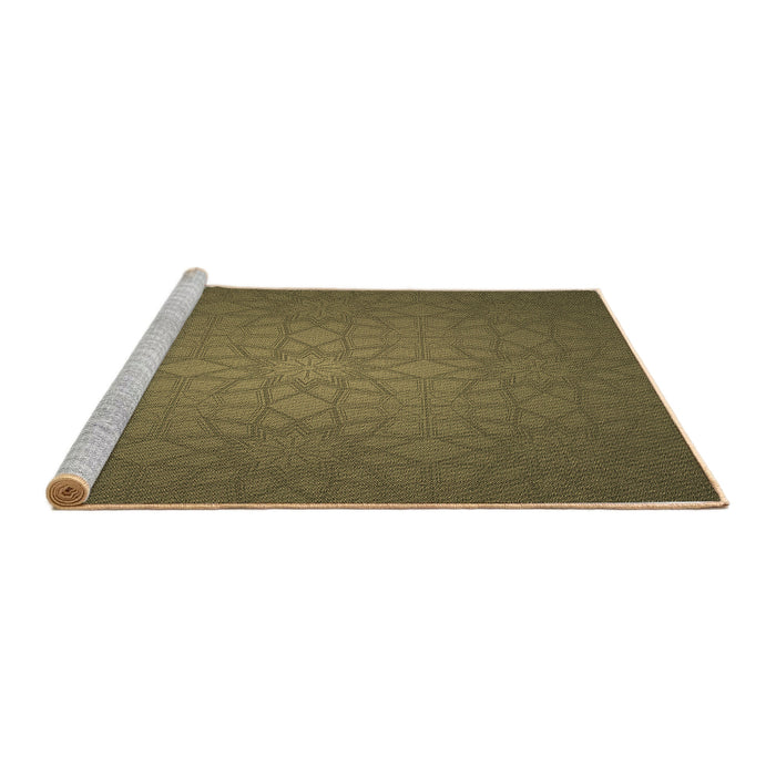 Sideview of Machine Washable Transitional Dark Golden Brown Rug, wshpat312brn