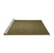 Sideview of Machine Washable Transitional Dark Golden Brown Rug, wshpat312brn