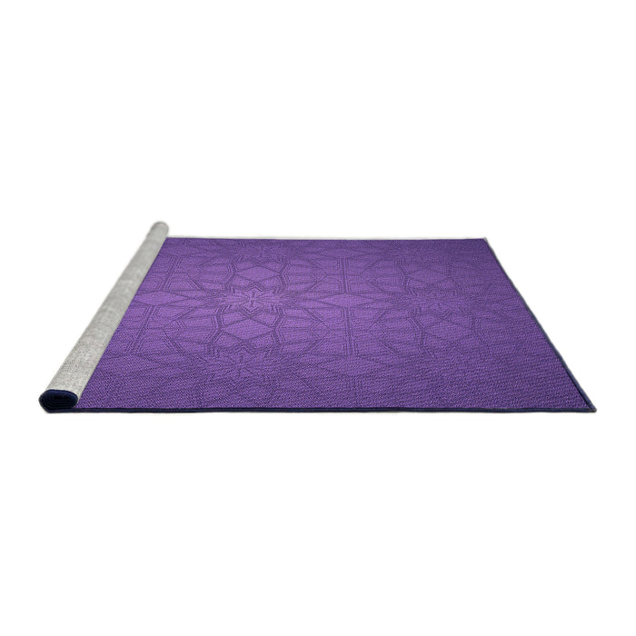 Sideview of Machine Washable Transitional Amethyst Purple Rug, wshpat312pur