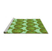 Sideview of Machine Washable Transitional Green Rug, wshpat3120grn