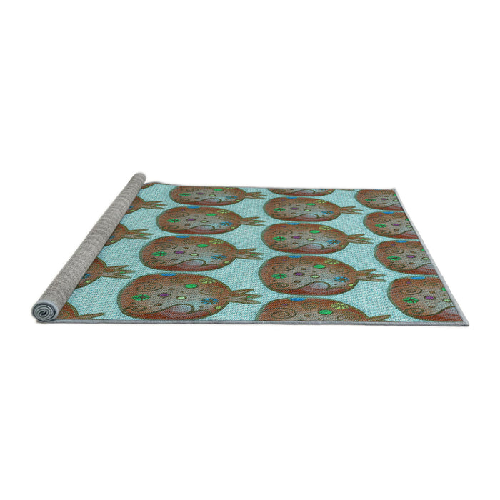 Sideview of Machine Washable Transitional Tiffany Blue Rug, wshpat3120lblu