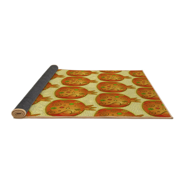Thickness of Patterned Orange Red Orange Rug, pat3120yw