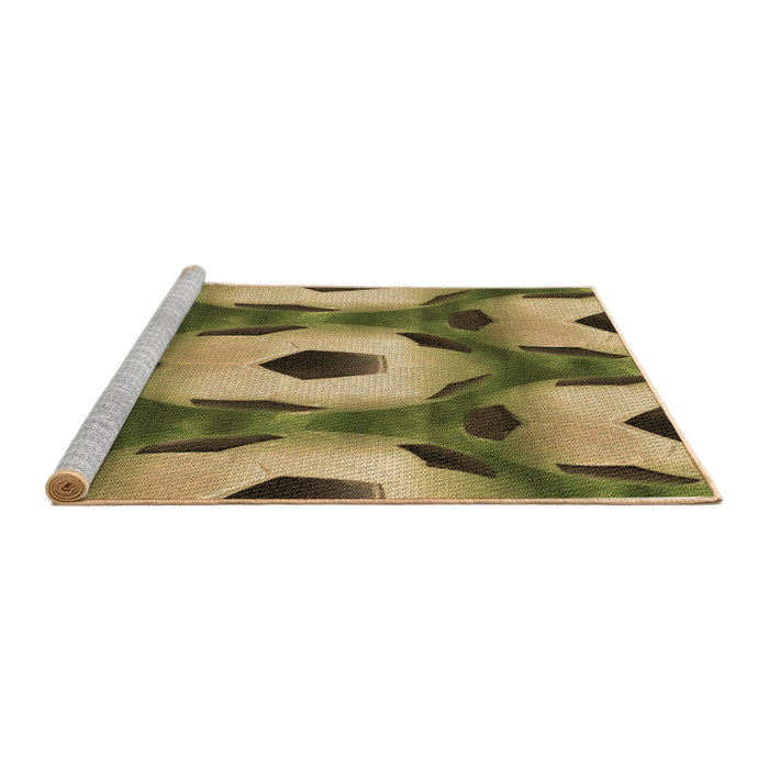 Sideview of Machine Washable Transitional Metallic Gold Rug, wshpat3121brn