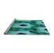 Sideview of Machine Washable Transitional Teal Green Rug, wshpat3121lblu