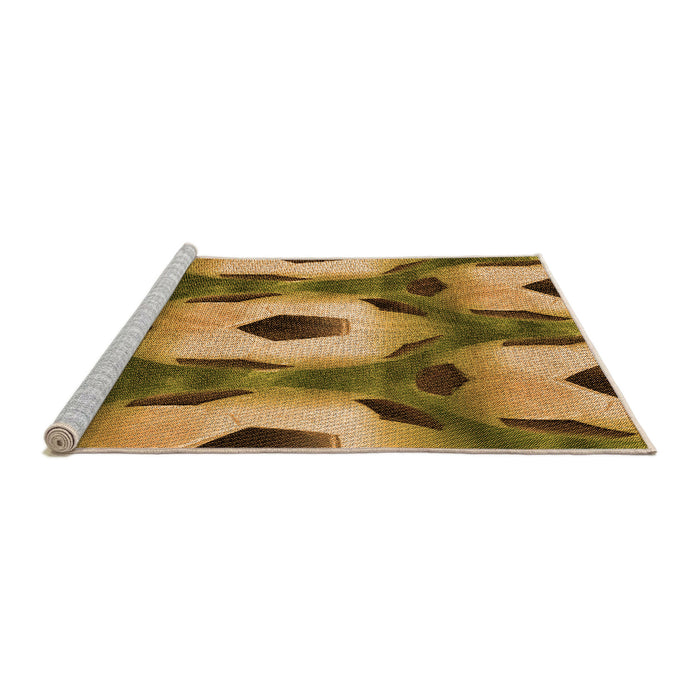 Sideview of Machine Washable Transitional Dark Bronze Brown Rug, wshpat3121org