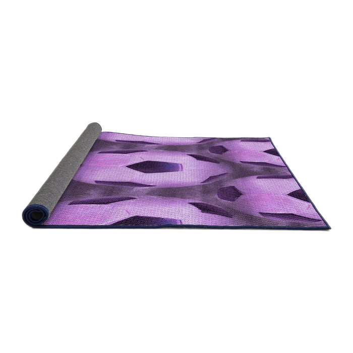 Thickness of Patterned Violet Purple Rug, pat3121pur