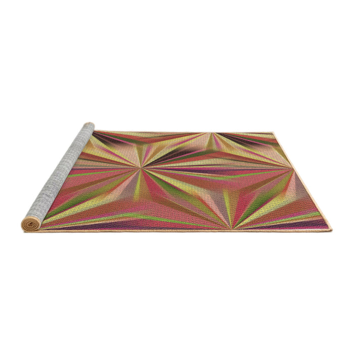 Sideview of Machine Washable Transitional Red Rug, wshpat3122brn