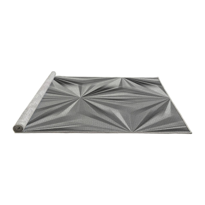 Sideview of Machine Washable Transitional Gray Rug, wshpat3122gry