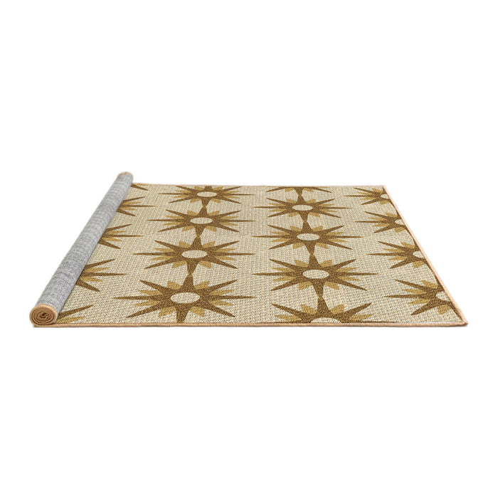 Sideview of Machine Washable Transitional Khaki Gold Rug, wshpat3123brn