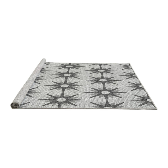 Sideview of Machine Washable Transitional Gray Rug, wshpat3123gry