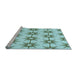 Sideview of Machine Washable Transitional Mint Green Rug, wshpat3123lblu