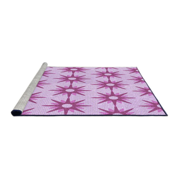 Sideview of Machine Washable Transitional Blossom Pink Rug, wshpat3123pur