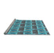 Sideview of Machine Washable Transitional Bright Turquoise Blue Rug, wshpat3124lblu