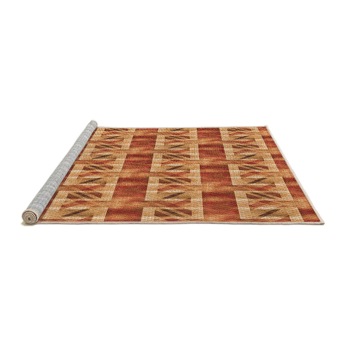Sideview of Machine Washable Transitional Orange Rug, wshpat3124org