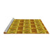 Sideview of Machine Washable Transitional Deep Yellow Rug, wshpat3124yw