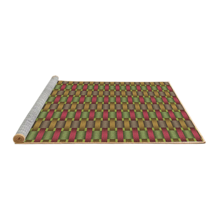 Sideview of Machine Washable Transitional Brown Red Rug, wshpat3127brn
