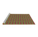 Sideview of Machine Washable Transitional Brown Red Rug, wshpat3127brn