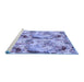 Sideview of Machine Washable Transitional Slate Blue Rug, wshpat3129blu