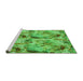 Sideview of Machine Washable Transitional Emerald Green Rug, wshpat3129grn