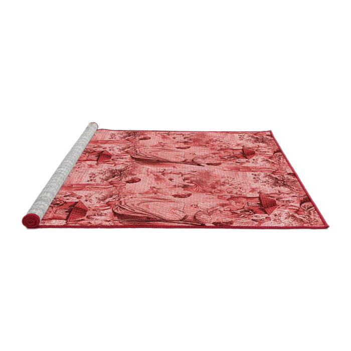 Sideview of Machine Washable Transitional Light Coral Pink Rug, wshpat3129rd