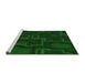 Sideview of Machine Washable Transitional Green Rug, wshpat3130grn