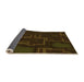 Thickness of Patterned Dark Bronze Brown Rug, pat3130org