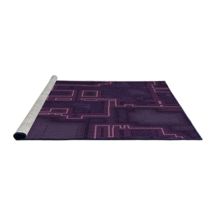 Sideview of Machine Washable Transitional Purple Rug, wshpat3130pur