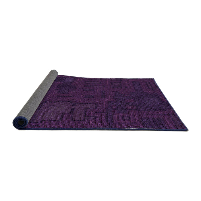 Thickness of Patterned Deep Purple Rug, pat3131pur