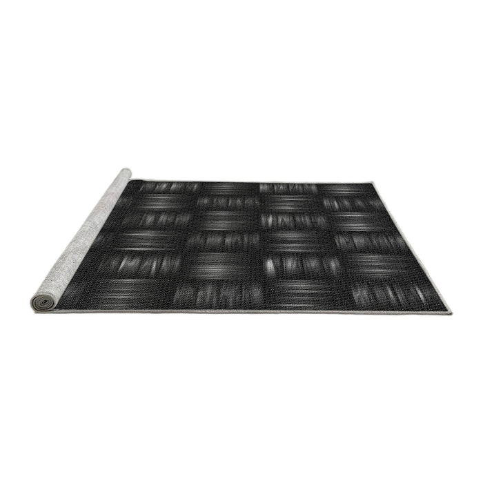 Sideview of Machine Washable Transitional Midnight Gray Rug, wshpat3132gry