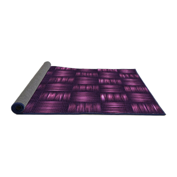 Thickness of Patterned Dark Magenta Purple Rug, pat3132pur