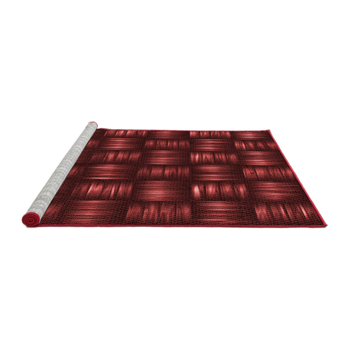 Sideview of Machine Washable Transitional Maroon Red Rug, wshpat3132rd
