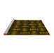 Sideview of Machine Washable Transitional Dark Bronze Brown Rug, wshpat3132yw