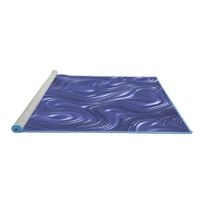 Sideview of Machine Washable Transitional Light Slate Blue Rug, wshpat3133blu