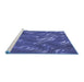 Sideview of Machine Washable Transitional Light Slate Blue Rug, wshpat3133blu