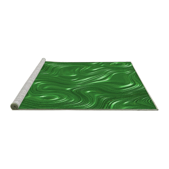 Sideview of Machine Washable Transitional Dark Green Rug, wshpat3133grn