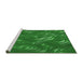 Sideview of Machine Washable Transitional Dark Green Rug, wshpat3133grn