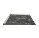 Sideview of Machine Washable Transitional Gray Rug, wshpat3133gry