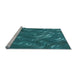 Sideview of Machine Washable Transitional Dark Turquoise Green Rug, wshpat3133lblu