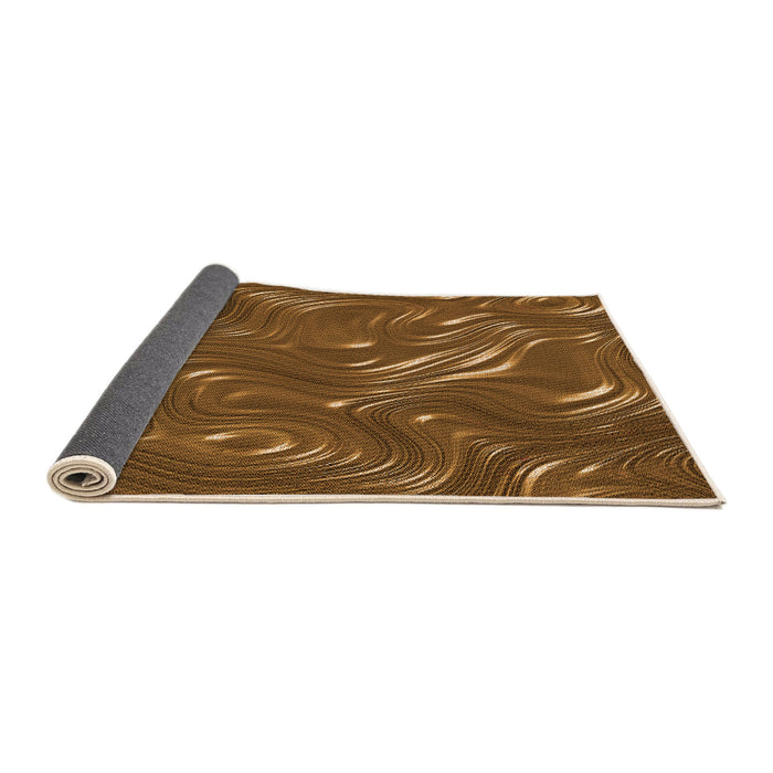 Thickness of Patterned Red Brown Rug, pat3133org