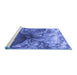 Sideview of Machine Washable Transitional Sky Blue Rug, wshpat3134blu