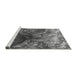 Sideview of Machine Washable Transitional Black Rug, wshpat3134gry